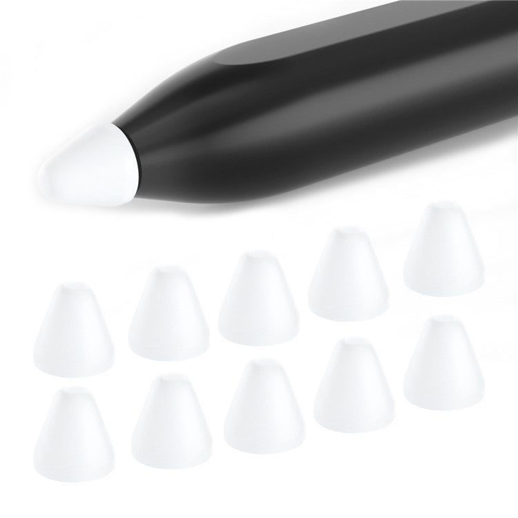 For Xiaomi Smart Pen 10Pcs Soft Silicone Pen Tip Cover Touch Screen Stylus Pen Nib Sleeve - White