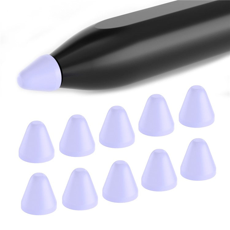For Xiaomi Smart Pen 10Pcs Soft Silicone Pen Tip Cover Touch Screen Stylus Pen Nib Sleeve - Purple