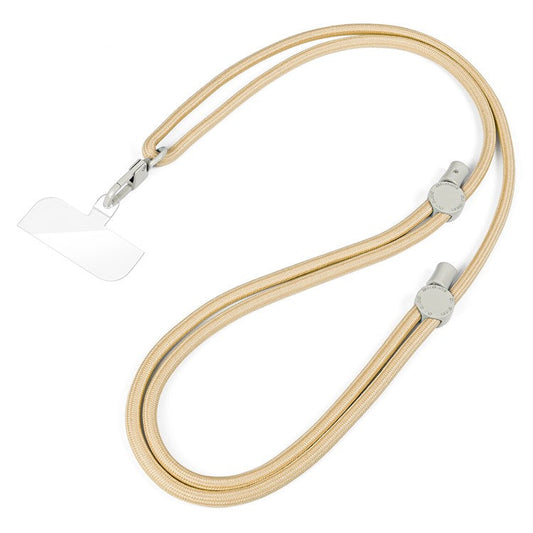 DUX DUCIS PLAZ Series 146cm Phone Lanyard Polyester Crossbody Strap Neck Rope with Tether Tab - Glaze Yellow