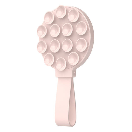 CPS07 Magnetic Suction Phone Holder Silicone Non Slip Suction Cup Phone Mount - Light Pink
