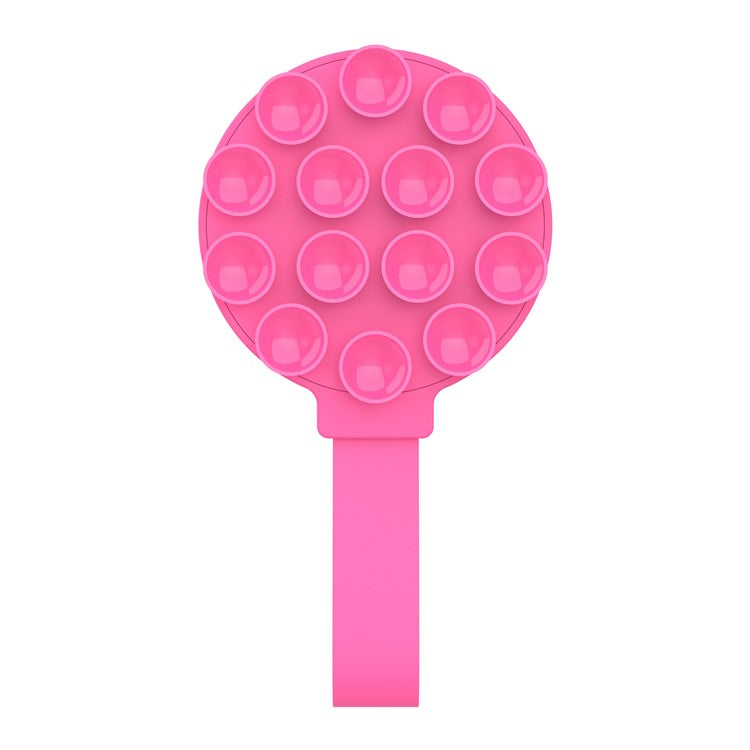 CPS07 Magnetic Suction Phone Holder Silicone Non Slip Suction Cup Phone Mount - Hot Pink