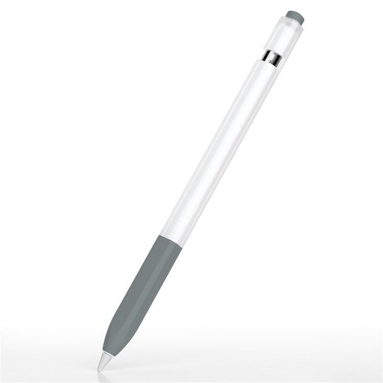 For Apple Pencil (1st Generation) Jelly Stylus Pen Silicone Protective Sleeve Drop-proof Cover - Grey