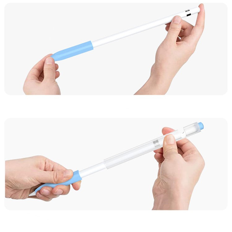 For Apple Pencil (1st Generation) Jelly Stylus Pen Silicone Protective Sleeve Drop-proof Cover - Pink