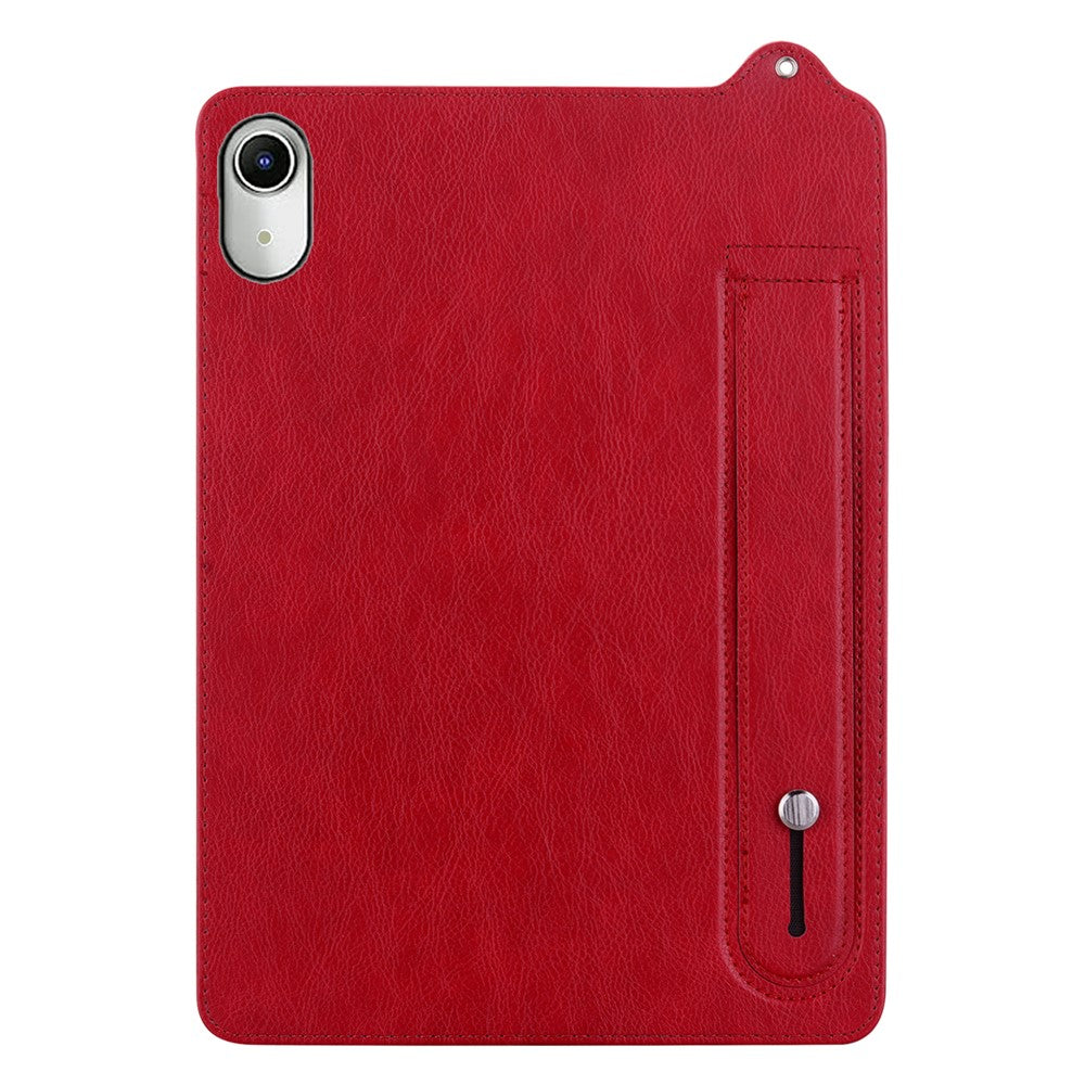 For Lenovo Tab P11 TB-J606F Case Hand Strap Kickstand Leather Tablet Cover - Red