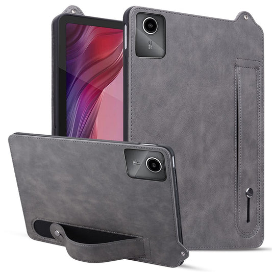 For Lenovo Tab M11 / Tab K11 Case Hand Strap Kickstand Leather Tablet Cover - Grey