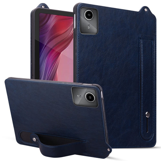 For Lenovo Tab M11 / Tab K11 Case Hand Strap Kickstand Leather Tablet Cover - Blue