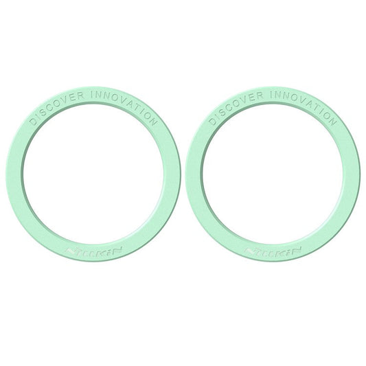 NILLKIN SnapLink Air 2Pcs Mobile Phone Magnetic Sticker Charging Adsorption Ring Compatible with Magsafe Wireless Charger - Mint Green
