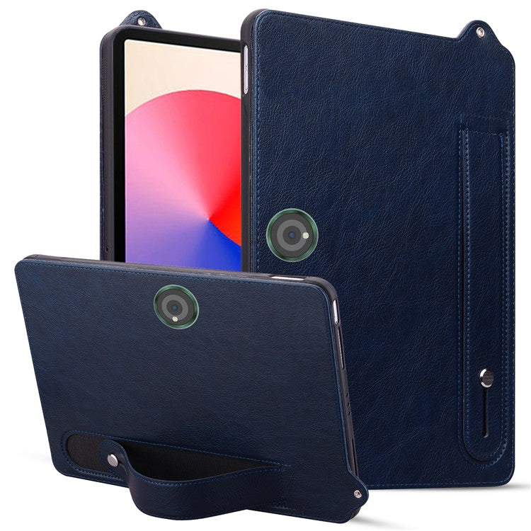 For OnePlus Pad / Oppo Pad 2 Tablet Case Hand Strap Kickstand Leather Cover - Blue