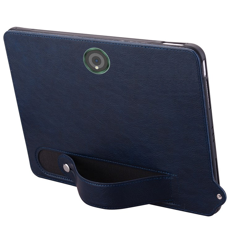 For OnePlus Pad Pro Case Hand Strap Kickstand Leather Tablet Cover - Blue