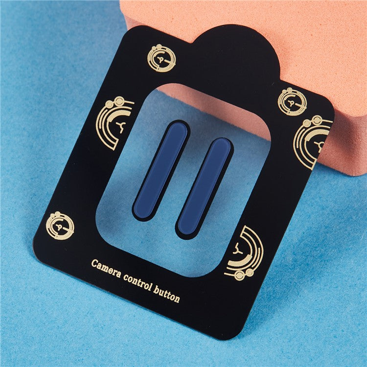 2Pcs Camera Touch Button Protector For iPhone 16  /  16 Plus  /  16 Pro  /  16 Pro Max Tempered Glass Film - Dark Blue