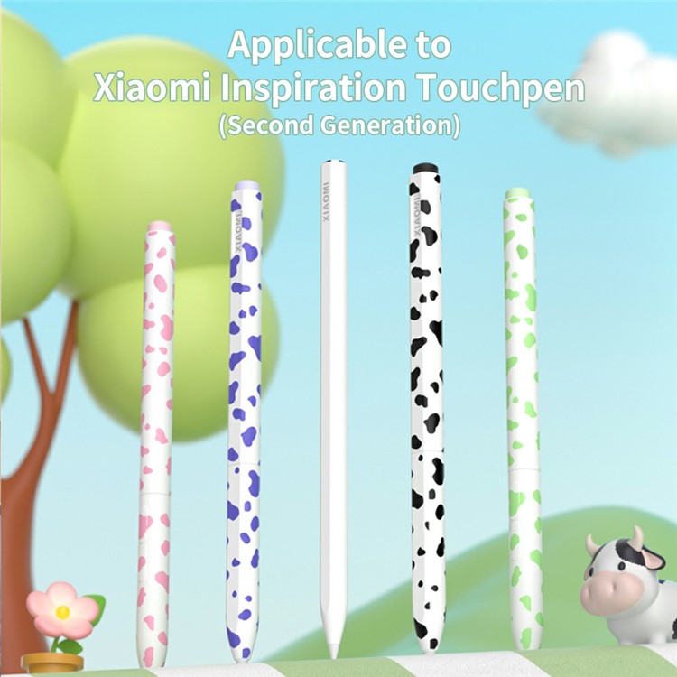 For Xiaomi Smart Pen (Gen 2) Cow Pattern Stylus Sleeve Silicone Protective Cover - Pink