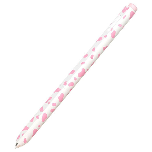 For Samsung Galaxy Tab S9  /  S8  /  S7 Stylus Case Cow Pattern Silicone Sleeve Pencil Protective Cover - Pink