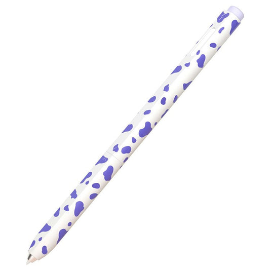 For Samsung Galaxy Tab S9  /  S8  /  S7 Stylus Case Cow Pattern Silicone Sleeve Pencil Protective Cover - Purple