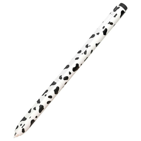 For Samsung Galaxy Tab S9  /  S8  /  S7 Stylus Case Cow Pattern Silicone Sleeve Pencil Protective Cover - Black