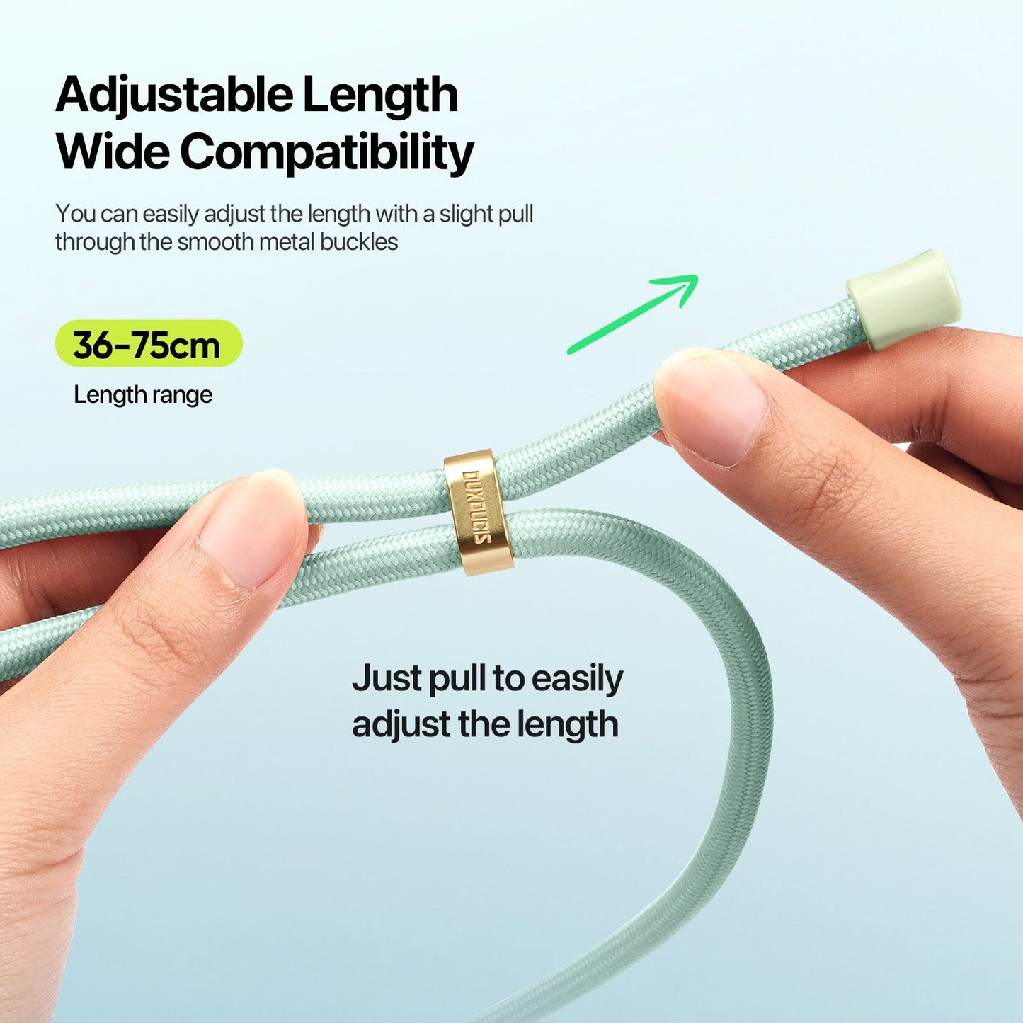 DUX DUCIS Garden Series Phone Lanyard Adjustable Neck Strap with Tile - Light Green