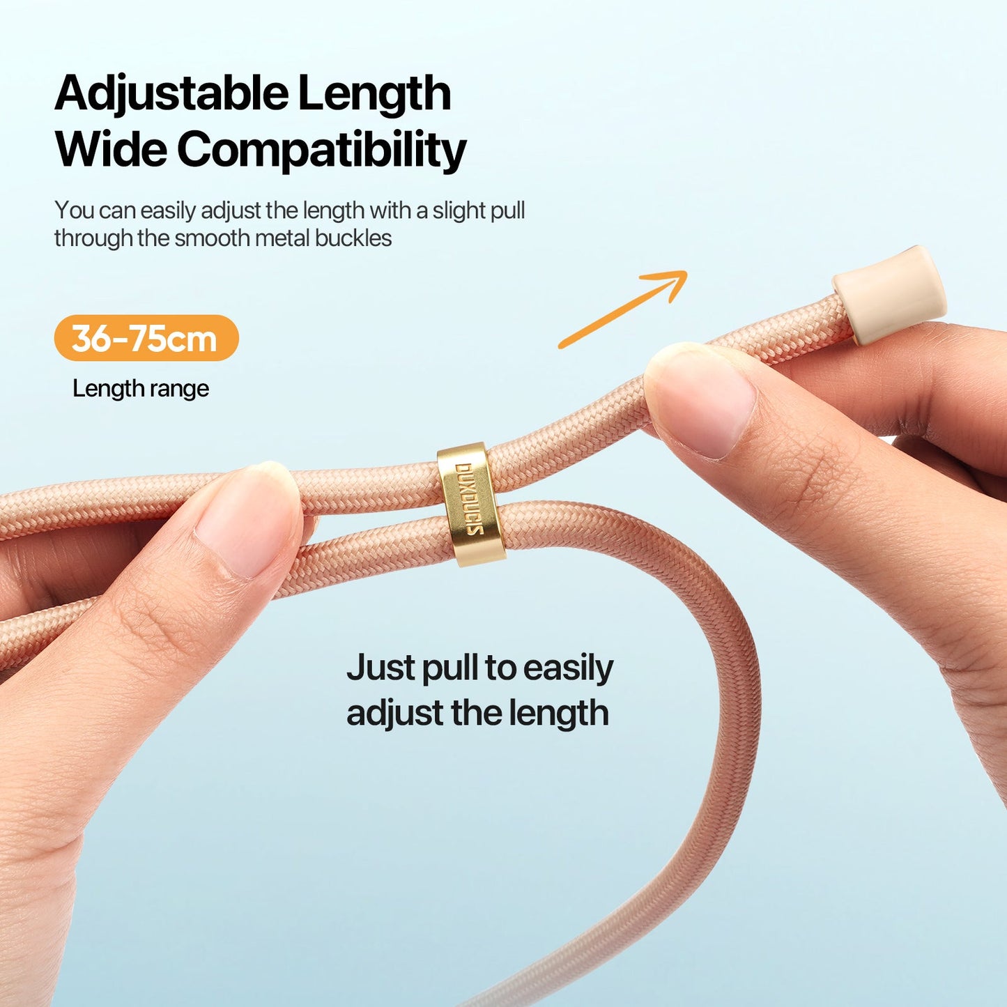 For Universal DUX DUCIS Garden Series Phone Lanyard Adjustable Neck Strap with Swastika Pattern - Amber Color