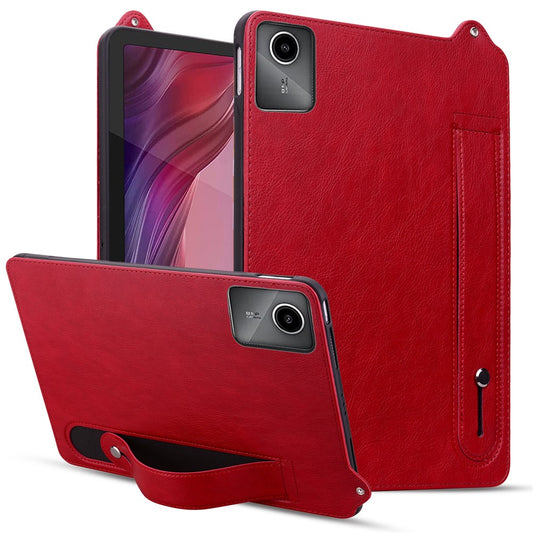 For Lenovo Xiaoxin Pad 11 2025 / Tab K11 Gen 2 TB336 / Tab M11 Case Hand Strap Kickstand Leather Tablet Cover - Red