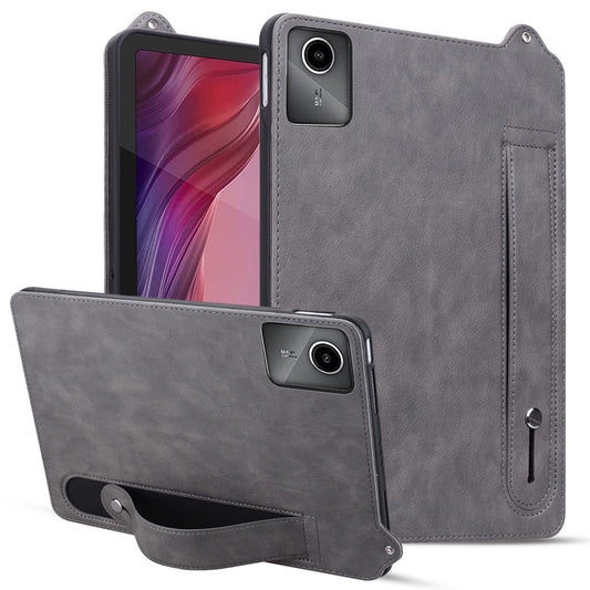 For Lenovo Xiaoxin Pad 11 2025 / Tab K11 Gen 2 TB336 / Tab M11 Case Hand Strap Kickstand Leather Tablet Cover - Grey