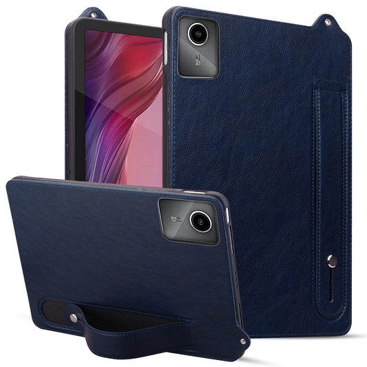 For Lenovo Xiaoxin Pad 11 2025 / Tab K11 Gen 2 TB336 / Tab M11 Case Hand Strap Kickstand Leather Tablet Cover - Blue