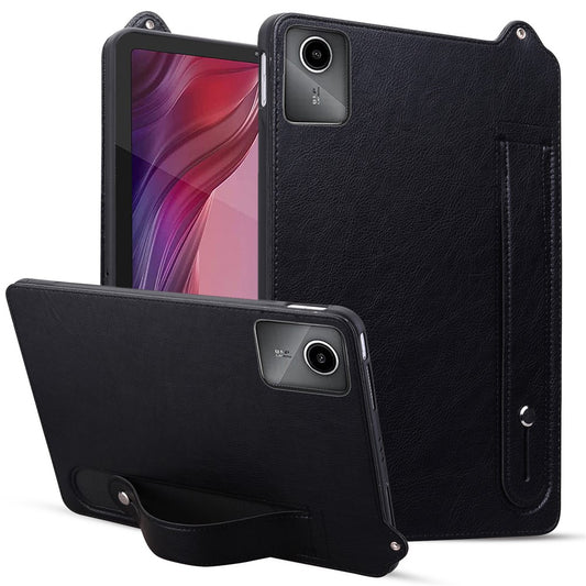 For Lenovo Xiaoxin Pad 11 2025 / Tab K11 Gen 2 TB336 / Tab M11 Case Hand Strap Kickstand Leather Tablet Cover - Black