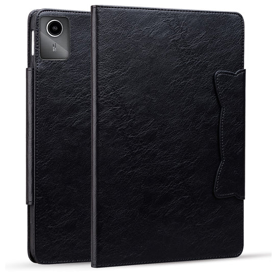 For Lenovo Xiaoxin Pad 11 2025 / Tab K11 Gen 2 TB336 / Tab M11 Case Cat Buckle Closure Leather Protective Stand Cover - Black