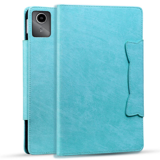 For Lenovo Xiaoxin Pad 11 2025 / Tab K11 Gen 2 TB336 / Tab M11 Case Cat Buckle Closure Leather Protective Stand Cover - Baby Blue