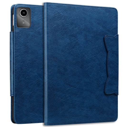 For Lenovo Xiaoxin Pad 11 2025 / Tab K11 Gen 2 TB336 / Tab M11 Case Cat Buckle Closure Leather Protective Stand Cover - Dark Blue