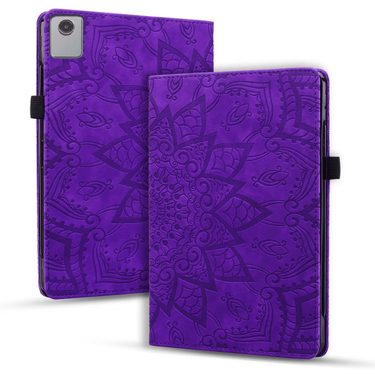 For Lenovo Xiaoxin Pad 11 2025 / Tab K11 Gen 2 TB336 / Tab M11 Tablet Case Card Slots Leather Cover Flower Pattern - Purple