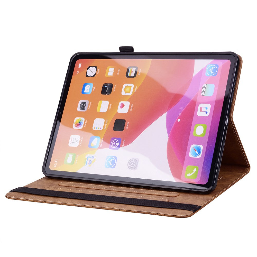 For Lenovo Xiaoxin Pad 11 2025 / Tab K11 Gen 2 TB336 / Tab M11 Tablet Case Card Slots Leather Cover Flower Pattern - Brown