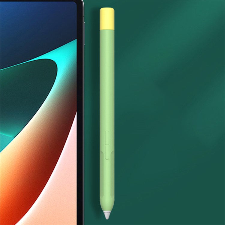 Protective Sleeve for Xiaomi Smart Pen (Gen 2) , Liquid Silicone Stylus Pen Cover with Dual Pen Caps - Matcha Green