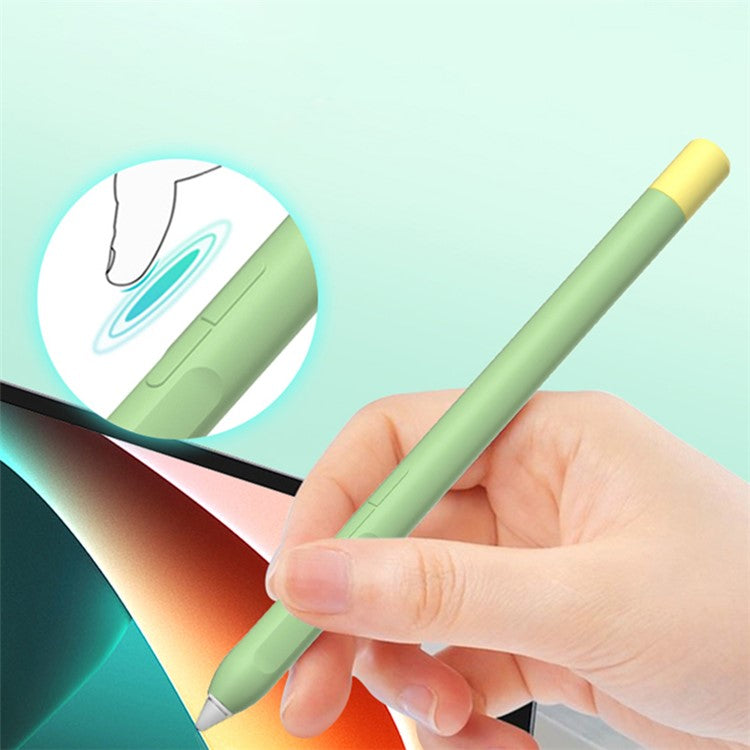 Protective Sleeve for Xiaomi Smart Pen (Gen 2) , Liquid Silicone Stylus Pen Cover with Dual Pen Caps - Matcha Green