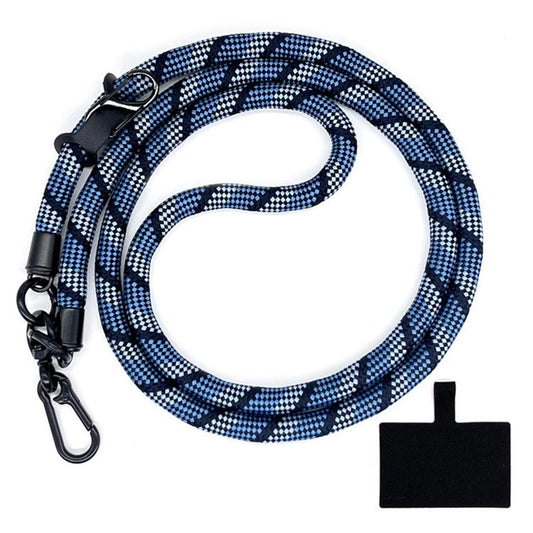 10mm Crossbody Phone Lanyard Polyester Anti-Lost Neck Hanging Strap with Tether Tab - Gradient Blue