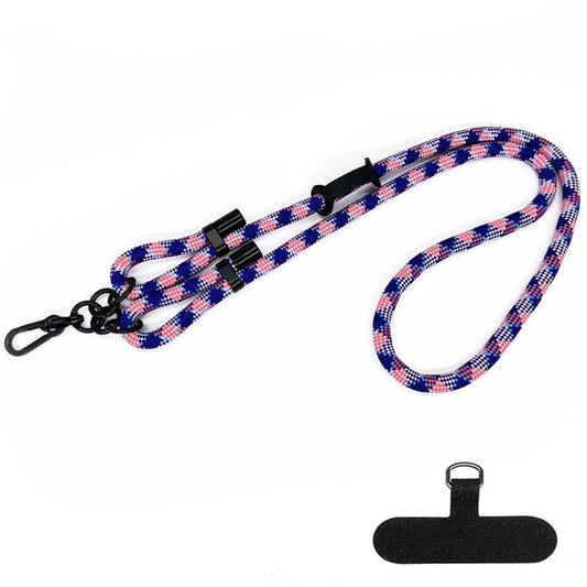 10mm Thick Polyester Rope Adjustable Neck / Shoulder Lanyard Anti-lost Phone Crossbody Carrying Strap - Style 71