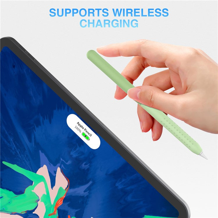 STOYOBE For Apple Pencil Pro / Pencil (2nd Generation) Silicone Sleeve Anti-Drop 2-Piece Pencil Protective Cover - Graduated Green