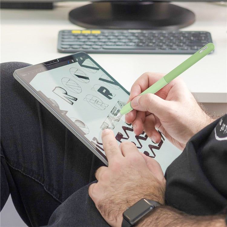 STOYOBE For Apple Pencil Pro / Pencil (2nd Generation) Silicone Sleeve Anti-Drop 2-Piece Pencil Protective Cover - Graduated Green