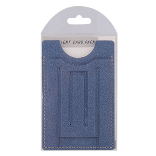 MRC030 Adhesive Phone Card Holder Kickstand PU Leather Cards Case Support Magnetic Car Mount - Blue
