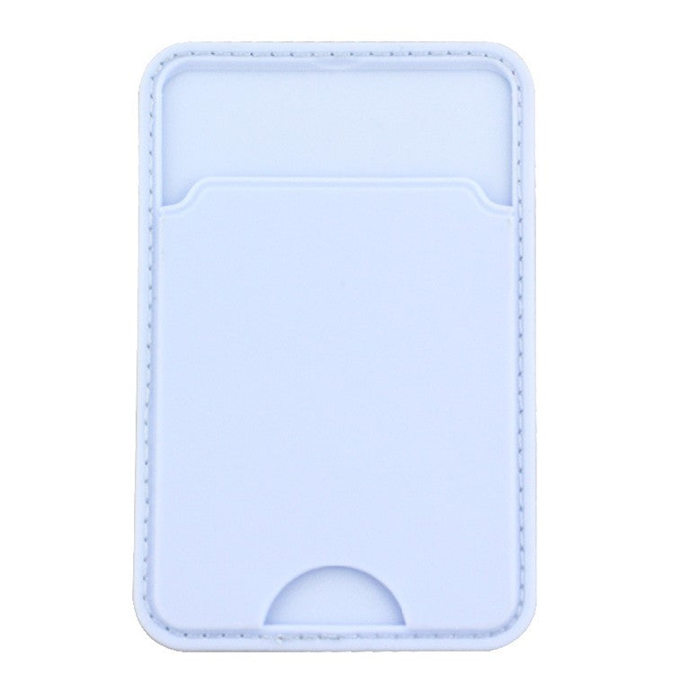 MRC029 Phone Back Card Holder Distinctive Notch Silicone Card Cover Adhesive Card Bag - Baby Blue