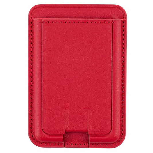 MRC048 Magnetic Card Holder Compatible with Magsafe Detachable Pocket Sleeve Kickstand - Red