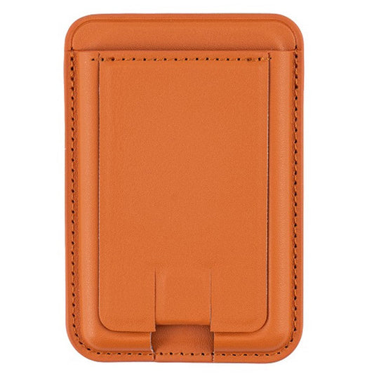 MRC048 Magnetic Card Holder Compatible with Magsafe Detachable Pocket Sleeve Kickstand - Golden Tan