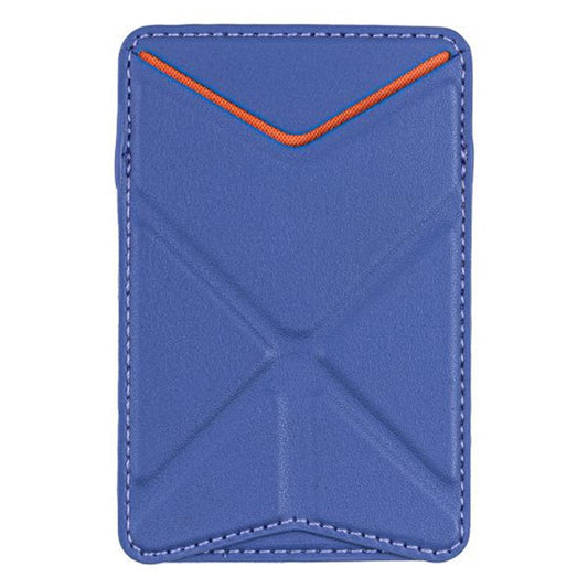 MRC051 Phone Card Holder with Origami Kickstand Adhesive Phone Wallet Pouch Sleeve Stick-on Leather Case  - Purple