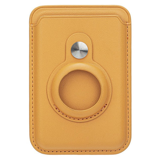 MRC054 Compatible with MagSafe Card Holder for AirTag Pocket Leather Magnetic Card Wallet - Yellow