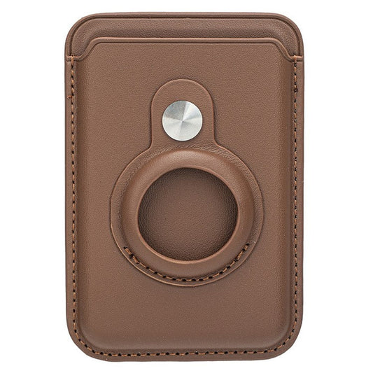 MRC054 Compatible with MagSafe Card Holder for AirTag Pocket Leather Magnetic Card Wallet - Brown