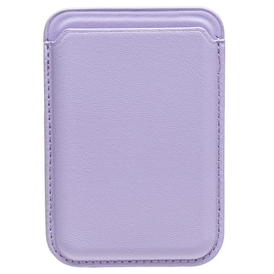 MRC040-2 Magnetic Card Holder Detachable PU Leather Wallet Compatible with MagSafe - Light Purple