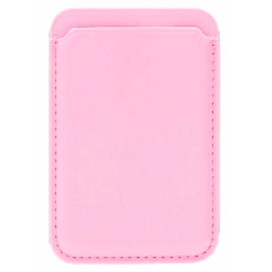 MRC040 Leather Phone Card Holder Compatible with MagSafe Cell Phone Wallet Pocket - Pink