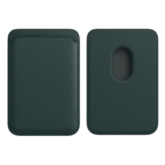 MRC040 Leather Phone Card Holder Compatible with MagSafe Cell Phone Wallet Pocket - Pine Forest Green