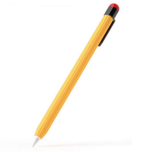 For Apple Pencil Pro / Pencil (2nd Generation) Silicone Sleeve Shockproof Ultra-Thin Stylus Pen Cover with Clip Design - Yellow