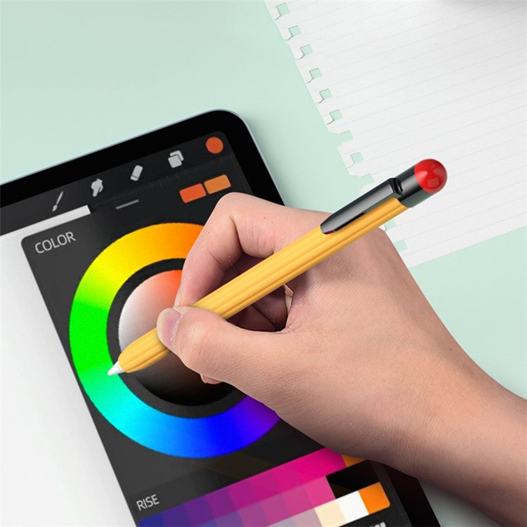For Apple Pencil Pro / Pencil (2nd Generation) Silicone Sleeve Shockproof Ultra-Thin Stylus Pen Cover with Clip Design - Matcha Green
