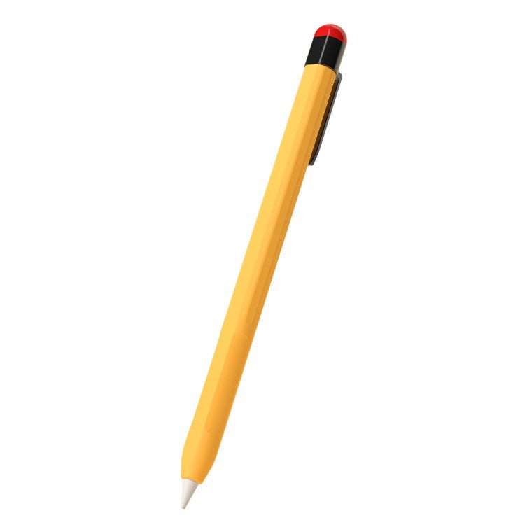 For Apple Pencil Pro / Pencil (2nd Generation) Stylus Pen Sleeve Silicone Anti-Dust Clip Design Cover - Yellow
