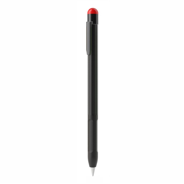 For Apple Pencil Pro / Pencil (2nd Generation) Stylus Pen Sleeve Silicone Anti-Dust Clip Design Cover - Black