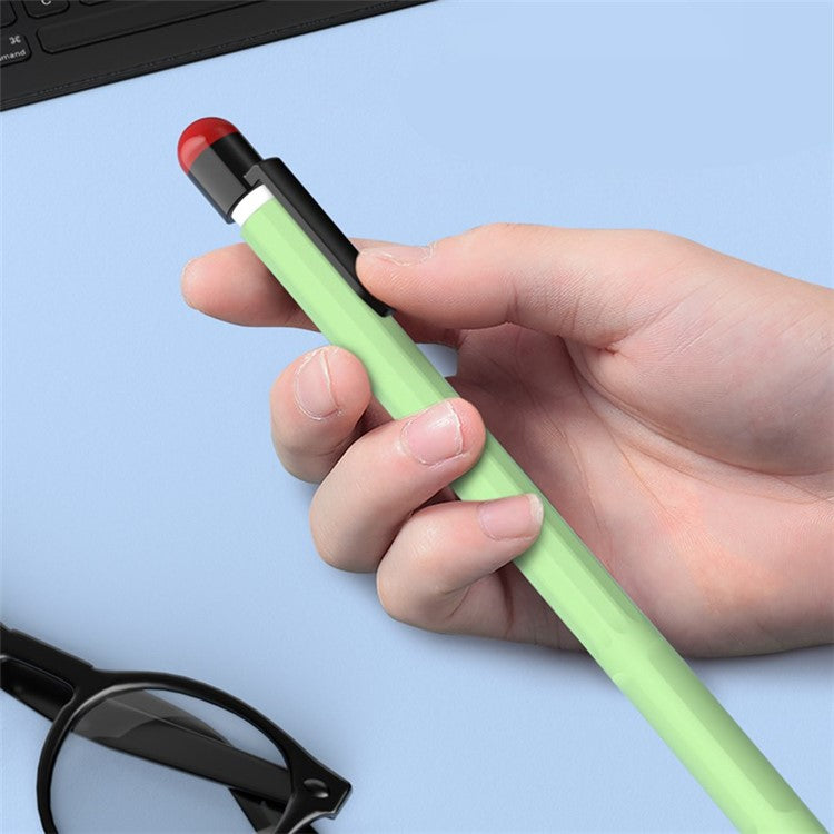 For Apple Pencil Pro / Pencil (2nd Generation) Stylus Pen Sleeve Silicone Anti-Dust Clip Design Cover - Sky Blue